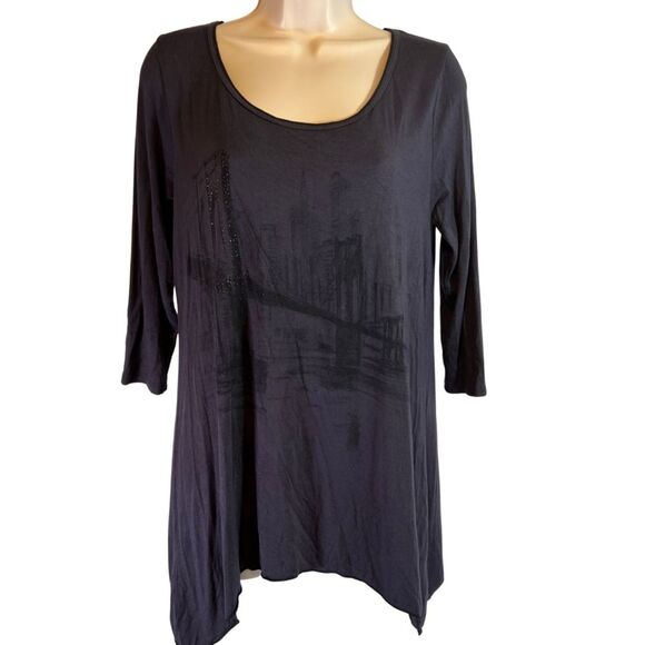Vanilla‎ Sugar Bridge Scoop Neck 3/4 Sleeve Tunic Size Large - Picture 1 of 9